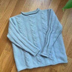 Vintage sky blue cable knit sweater, size XS-M